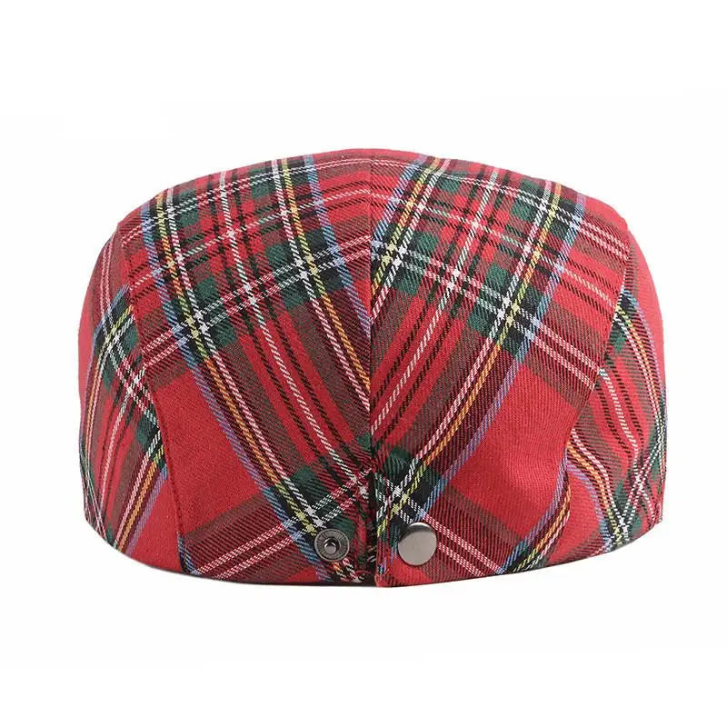 Brighton Plaid Newsboy Cap – Klassische Polyester Schirmmütze im Vintage-Maler-Stil, Ideal für Alle Jahreszeiten