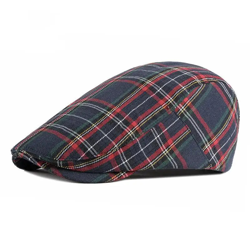 Brighton Plaid Newsboy Cap – Klassische Polyester Schirmmütze im Vintage-Maler-Stil, Ideal für Alle Jahreszeiten