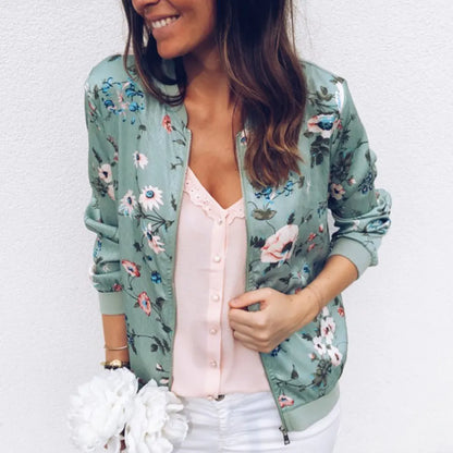 Samantha | Blumenmuster Bomberjacke