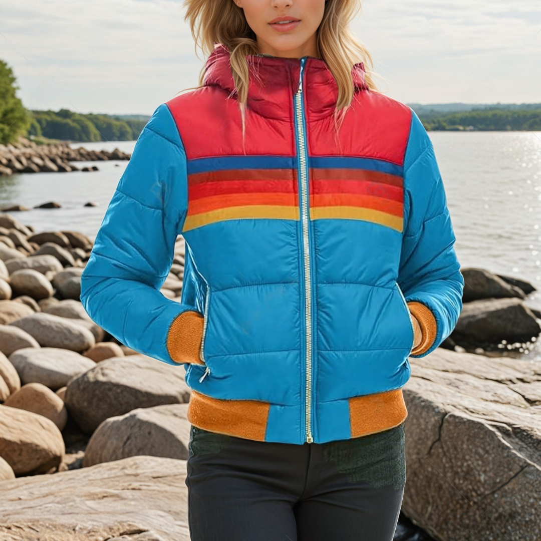 Sierra | Retro-Gesteppte Jacke mit Streifen