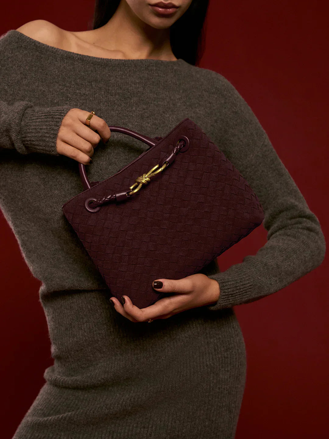 Immer schicke Wildleder Woven Tote Bag