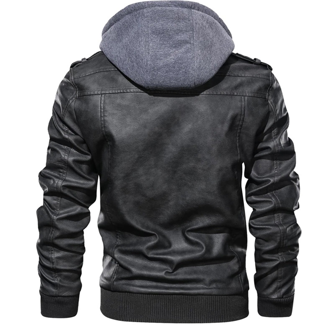 Jacob – Herren Lederjacke mit Kapuze
