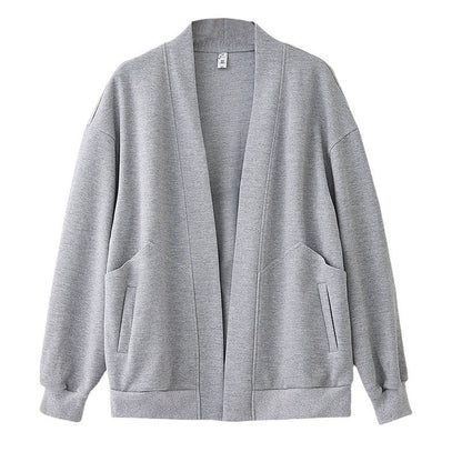 Boyfriend Style Lockere V-Ausschnitt Cardigan Sweatshirt