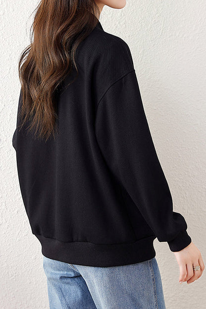 Boyfriend Style Lockere V-Ausschnitt Cardigan Sweatshirt