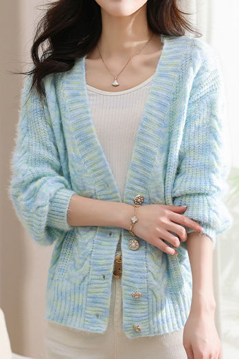 Exquisiter lockerer Strickcardigan für Dates