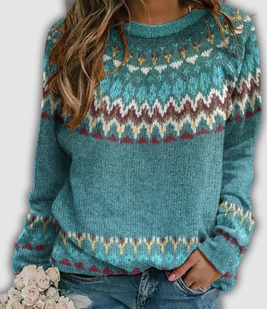 Ava - Retro Sweatshirt mit Wellenmuster