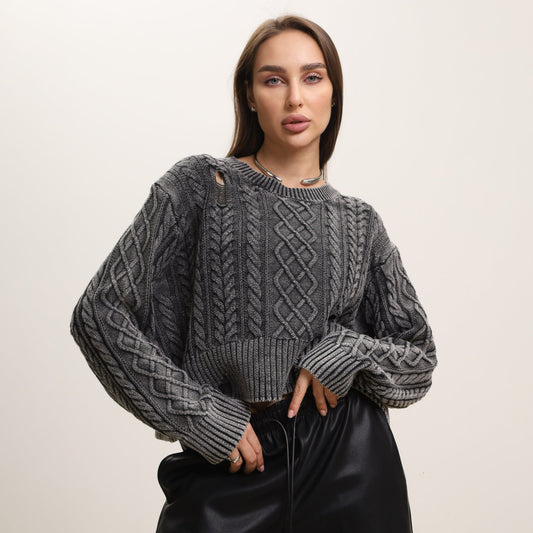 Monelle™ | Zerrissener Kurzer Pullover