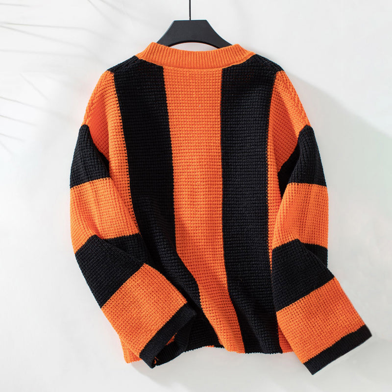 ELYRA™ | Gestreifter Lockerer Strickpullover