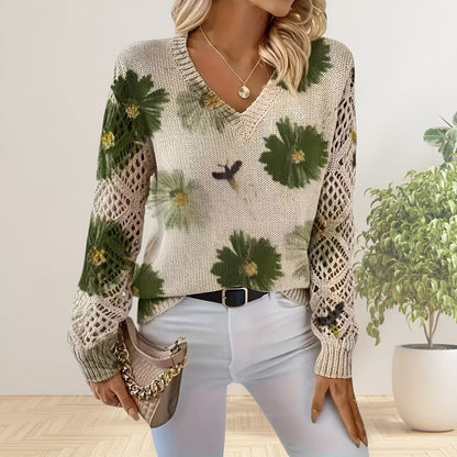 Selviannea | Eleganter Blumenpullover