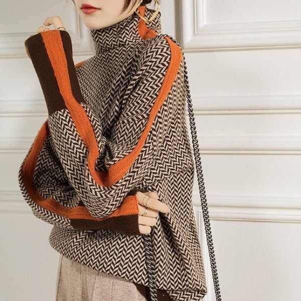 Charlotte | Pullover mit Rundhals und auffälligen Kontraststreifen