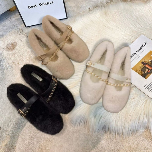 Schicke Mary Jane Fellflats