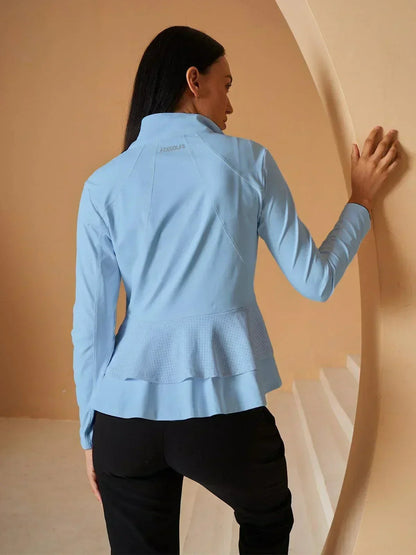 Damen Golfjacke mit Rüschenärmeln, Sonnenschutz