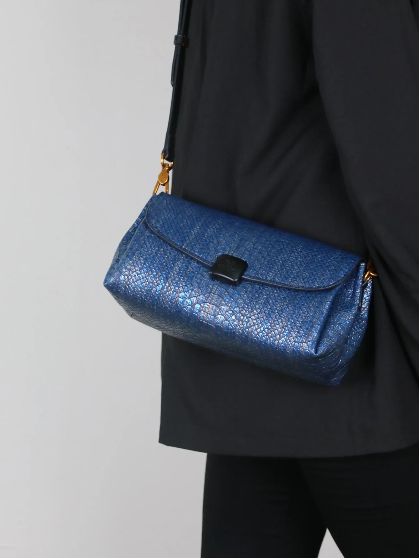 Prägung Schlangenleder-Print Schultertasche