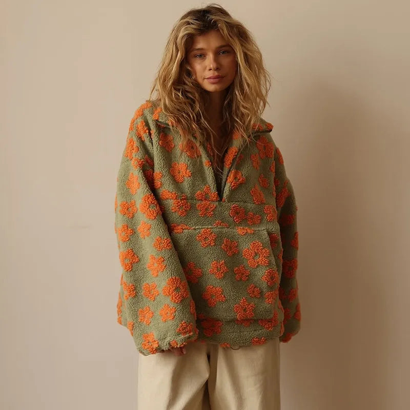 Oktober Gänseblümchen Fleecejacke