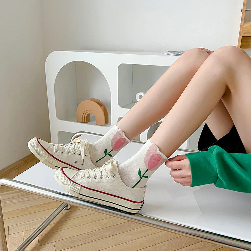 Kawaii Frühling Mid Tube Socken