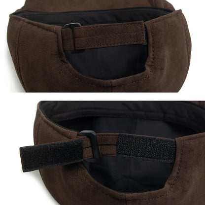 Camden PU-Leder Newsboy Cap – Vintage-Style Flat Cap mit Visier, lässiges Retro-Design für Frühling und Herbst