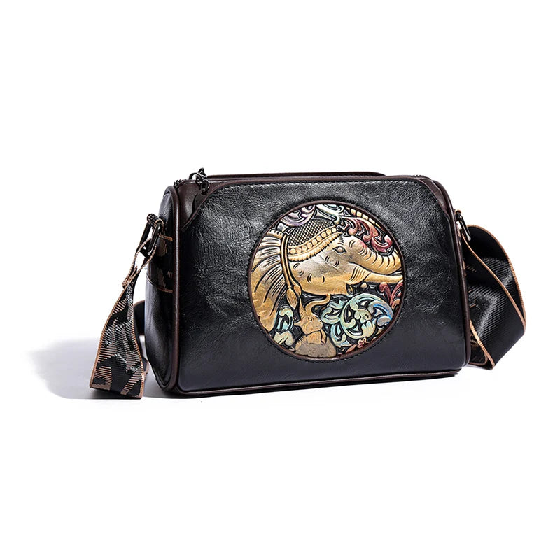 Prägung Elefant Schultertasche