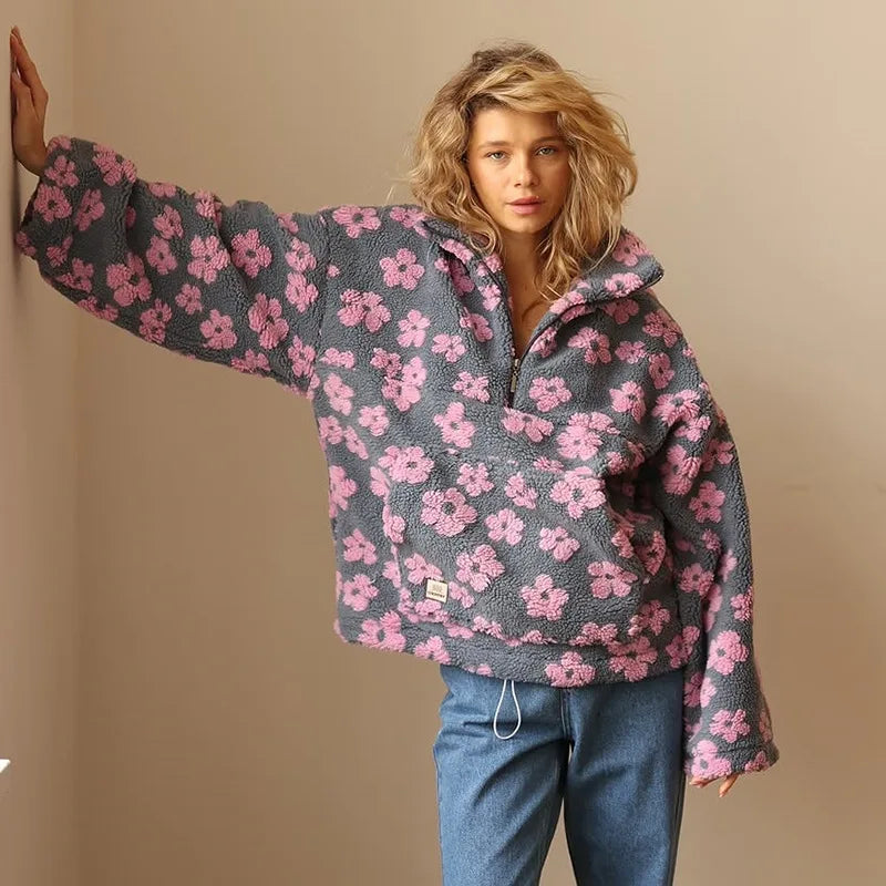 Oktober Gänseblümchen Fleecejacke