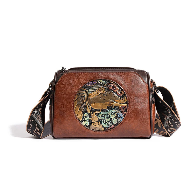 Prägung Elefant Schultertasche
