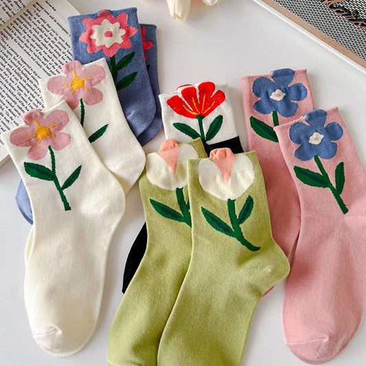 Kawaii Frühling Mid Tube Socken