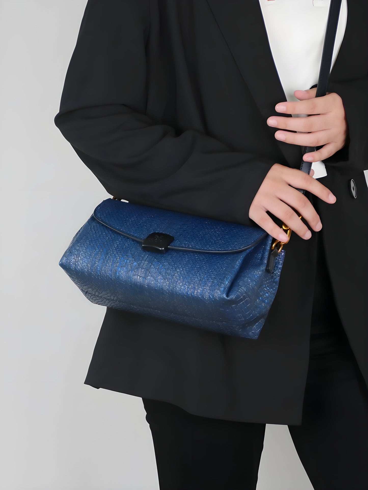 Prägung Schlangenleder-Print Schultertasche
