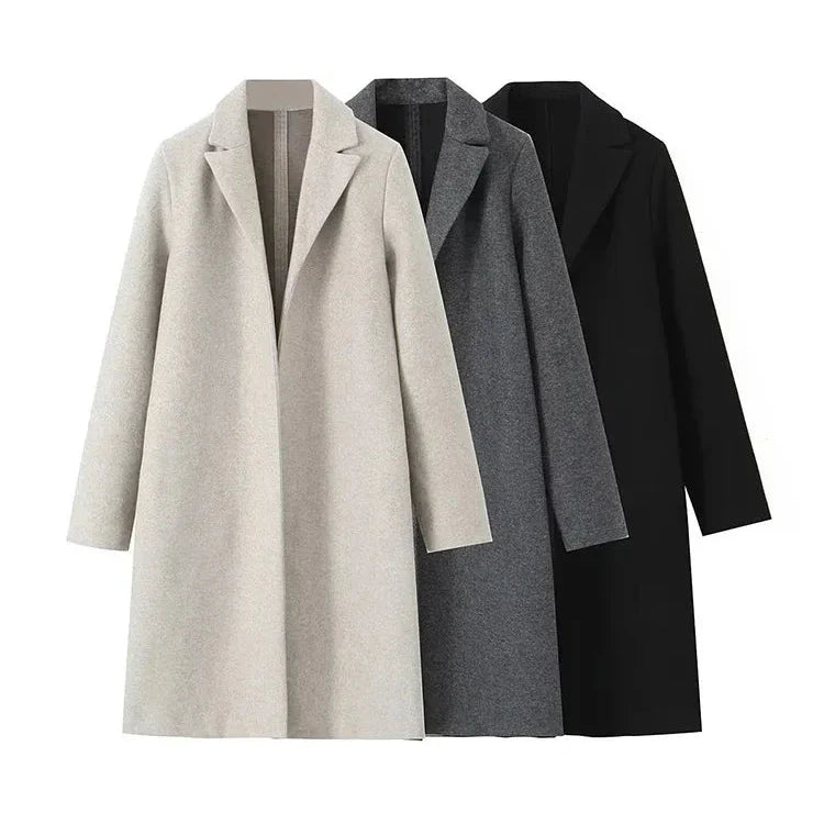 Velana Offener V-Linien Trenchcoat