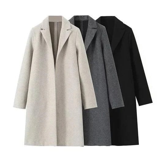 Velana Offener V-Linien Trenchcoat