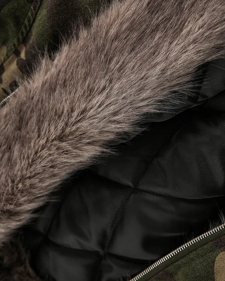Fleecegefütterte Camouflage-Jacke