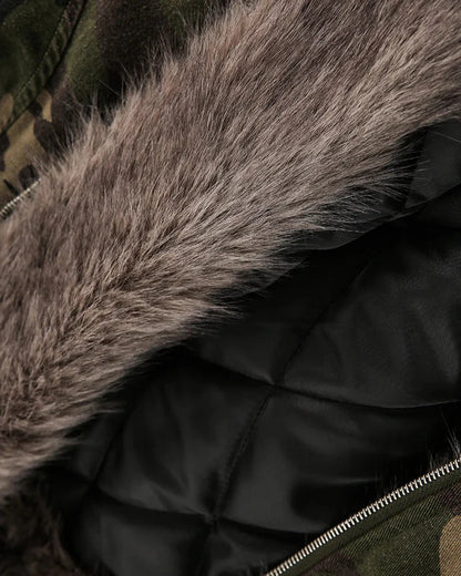 Fleecegefütterte Camouflage-Jacke