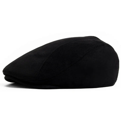 Windsor Wildleder-Beret – Vintage-Style Newsboy-Hut mit flachem Schirm, lässiges und warmes Design für Herbst und Winter