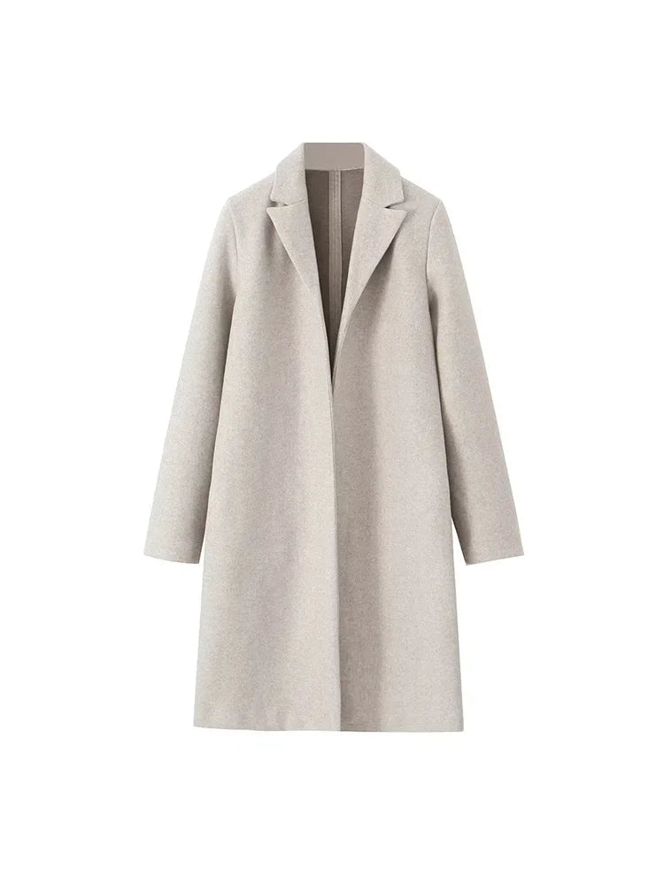 Velana Offener V-Linien Trenchcoat