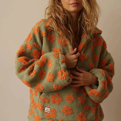 Oktober Gänseblümchen Fleecejacke
