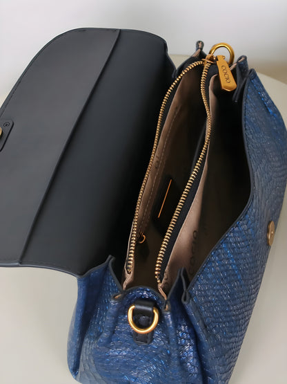 Prägung Schlangenleder-Print Schultertasche