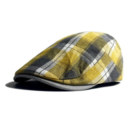 Segovia Retro Karierter Beret – Dünner, Atmungsaktiver Frühling Sommer Malerhut Unisex