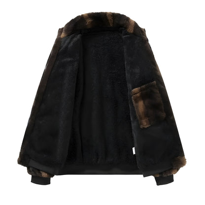 Retro Kunstpelz Bomber
