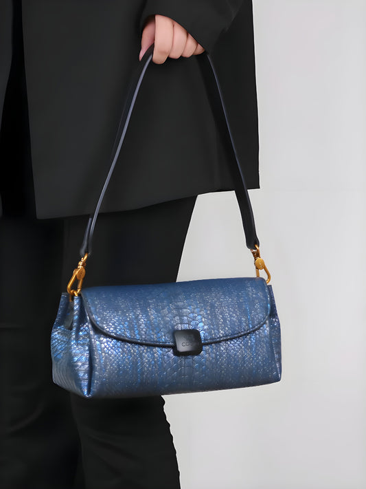 Prägung Schlangenleder-Print Schultertasche