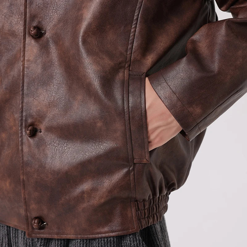 Roam Vintage Gewaschene Lederjacke