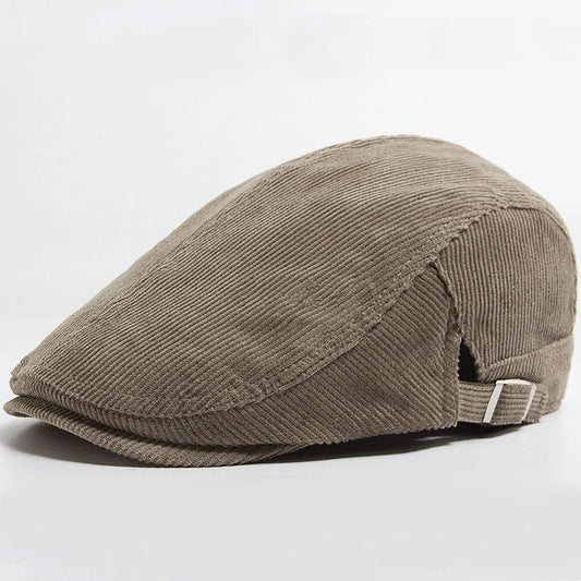Caesaraugusta Corduroy Beret – Vintage-Stil Dicke & Warme Schirmmütze, Lässige Unisex für Frühling & Herbst