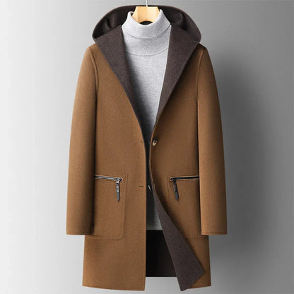Woll-Hoodie-Mantel