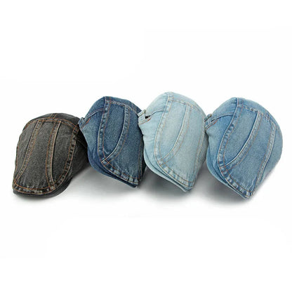 Numantia Vintage Four Seasons Beret – Unisex gewaschene Baumwolle Flachkappe mit britischem Design