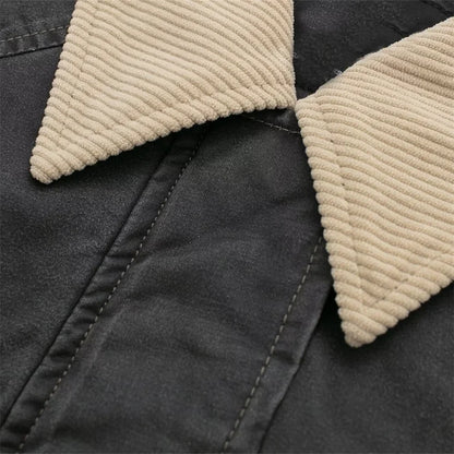 Gewachste Canvas Übergroße Arbeitsjacke