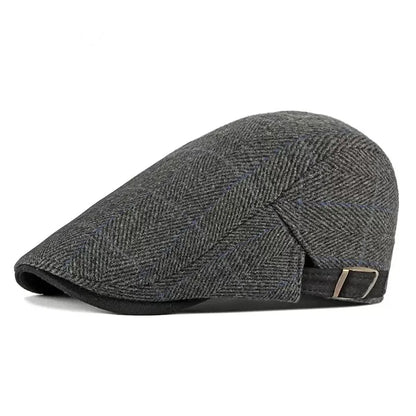 Cambridge Lattice Newsboy Cap – Britisch inspirierte verstellbare Schirmmütze mit Hip-Hop-Elementen, ideal für Frühling und Sommer