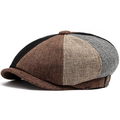 Brighton Leinen Newsboy Cap – Vintage-Stil Leichte Schirmmütze mit Sonnenblende, Lässiges Retro-Design für den täglichen Sommergebrauch
