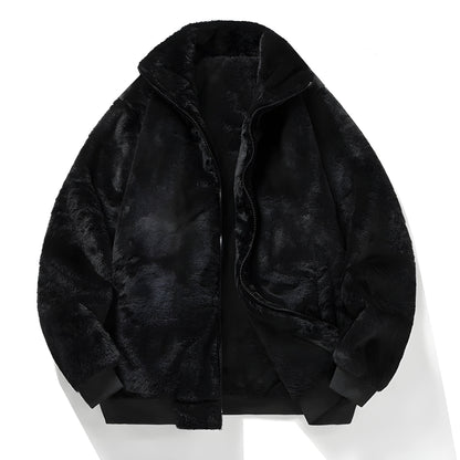 Retro Kunstpelz Bomber