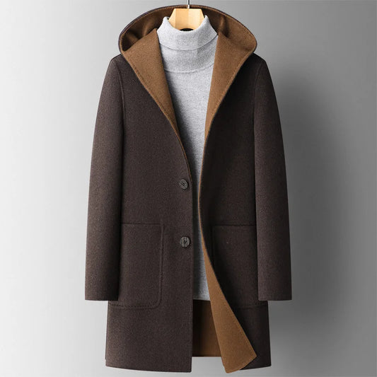 Woll-Hoodie-Mantel