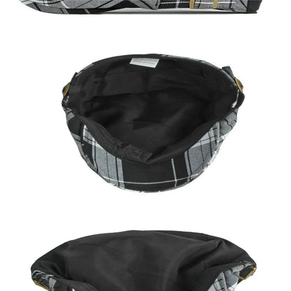 Oxford Plaid Newsboy Cap – Zeitlose Polyester Schirmmütze im Vintage Maler-Stil, geeignet für alle Jahreszeiten