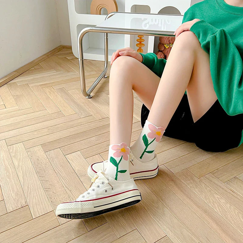 Kawaii Frühling Mid Tube Socken