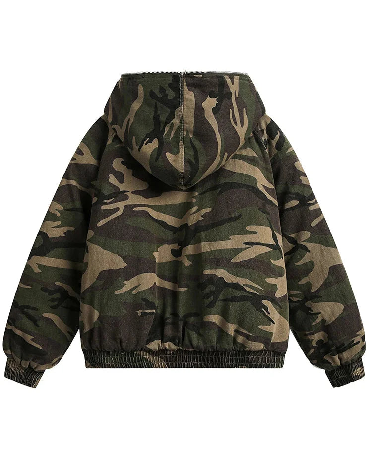 Fleecegefütterte Camouflage-Jacke