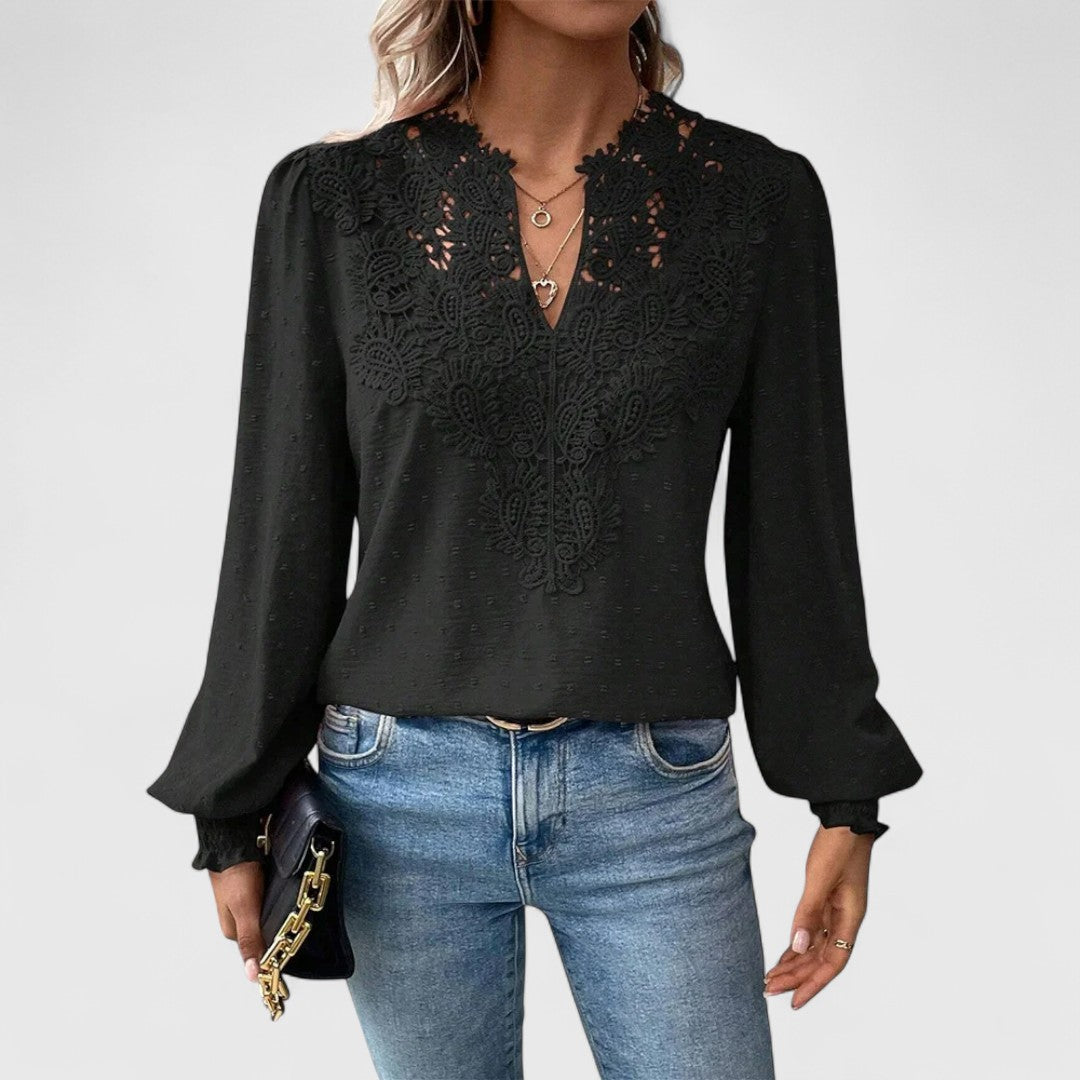 ELYRA™ | Baumwollbluse mit V-Ausschnitt