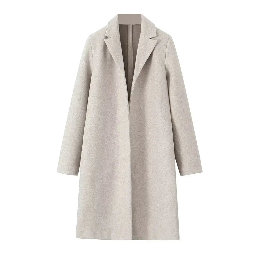 Velana Offener V-Linien Trenchcoat